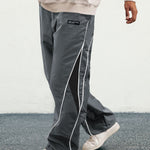 KZZ Men's Letter Patchwork Side Stripe Drawstring Waist Pants