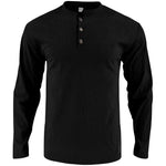 KZZ Men's Cotton Waffle-Knit Thermal  Shirt Long Sleeve Breathable Fashion Casual Pullover