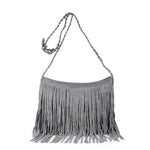 Frosted tassel women's crossbody shoulder bag
