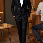 KZZ Men's Glitter Suit