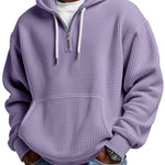 KZZ Men's waffle knit half-zip hoodie
