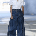 【24-hour shipping out】Casual Loose Graffiti Multi-Pocket Jeans