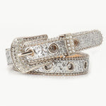 Trendy and unique rhinestone buckle women's belt