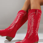 Women's low-heeled cigarette boots