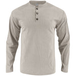 KZZ Men's Cotton Waffle-Knit Thermal  Shirt Long Sleeve Breathable Fashion Casual Pullover