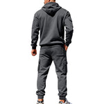 KZZ Men's Winter Fleece-Lined Hoodie & Drawstring Pants Set