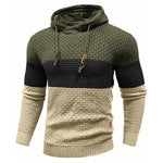 KZZ Mens Hooded Sweatshirt Tricolor Long Sleeve Hoodie Pullover Sweater