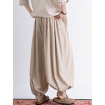 Loose Wide Leg Ankle Tied Lantern Pants