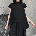 Women's Irregular Stand-up Collar Casual Shirt