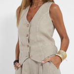 Vest & Pants Cotton Leisure Suit