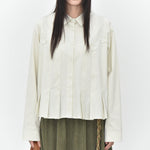 Women's 3D Patchwork Floral Print Pleated Hem Shirt