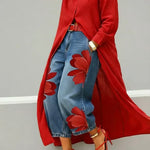 Esley | Long shirt and printed jeans set