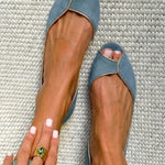 EVELYN | D'Orsay Open Toe Flats