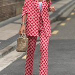 Fashion Casual Printed Suit Two-Piece Set