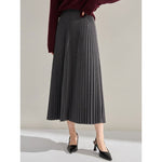 Women's High-waisted Loose Pleated Midi Skirt