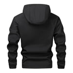 KZZ Men's Solid Color Half Zip Pocket Hooded Jacket