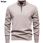 KZZ Men's Quarter Zip Sweater Slim Fit Lightweight High Neck Pullover Casual Sweater