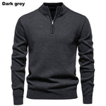 KZZ Men's Quarter Zip Sweater Slim Fit Lightweight High Neck Pullover Casual Sweater