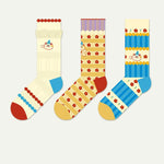 Cartoon Little Red Flower Striped Socks