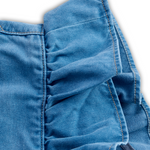 【24-hour shipping out】Fashionable Ruffle Strap Denim Shorts Jumpsuit