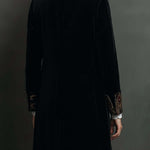 Women's Black Baroque Print Lapel Slim Fit Blazer