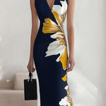 Elegant Printed Workplace Party Festival Midi Dress