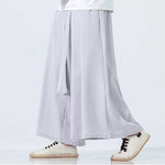 Retro Ice Silk Wide-Leg Skirt Pants
