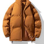 KZZ Solid Thickened Zipper Drawstring Cotton Jacket, Cold Weather Gear