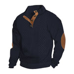 KZZ Men's Colorblock Jacquard Button-Front Sweatshirt