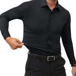 KZZ Men's Super Stretch Dress Shirt, Quick-Drying, Breathable and Wrinkle-Resistant
