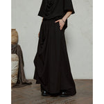 Double-layer Irregular Pleated Retro Skirt Pants