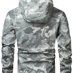 KZZ Camouflage Print Zip-Up Hooded Jacket