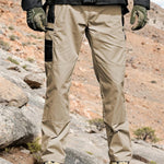 KZZ Men's Solid Print Pocket Zipper Waterproof Tactical Work Pants
