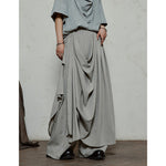 Double-layer Irregular Pleated Retro Skirt Pants