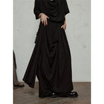 Double-layer Irregular Pleated Retro Skirt Pants