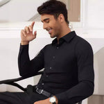 KZZ Men's Super Stretch Dress Shirt, Quick-Drying, Breathable and Wrinkle-Resistant
