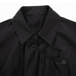 Women's Asymmetric Paneled Short Sleeve Designer Shirt