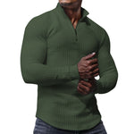 KZZ Men's Regular Fit Plain Half Zip Up Sweatshirt