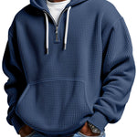 KZZ Men's waffle knit half-zip hoodie