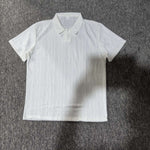 KZZ Retro loose textured knit polo shirt for men