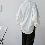 Retro Crinkled Dolman Sleeve Shirt