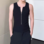 Zipper Embellished Tight Vest