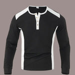KZZ Men's Patchwork Henry Shirt