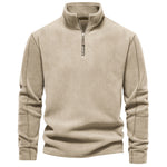 KZZ Men's Solid Half Zip Funnel Neck Polar Fleece Sweatshirt
