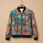 Casual Floral Print Bomber Jacket