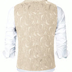 KZZ Men's Solid-Color Double-Breasted Suit Vest