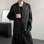 Dark Dragon Pattern Loose-fitting Hanfu Taoist Robe Cardigan Culottes