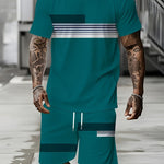 KZZ Men's short-sleeved shorts suit