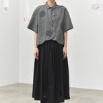 Women's Floral-patterned Curved Hem Shirt