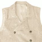 KZZ Men's Solid-Color Double-Breasted Suit Vest